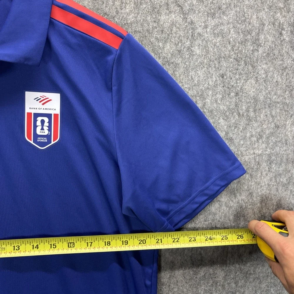 2026 FIFA Bank of America Adidas Polo Shirt Men's Large Blue Short Sleeve Soccer